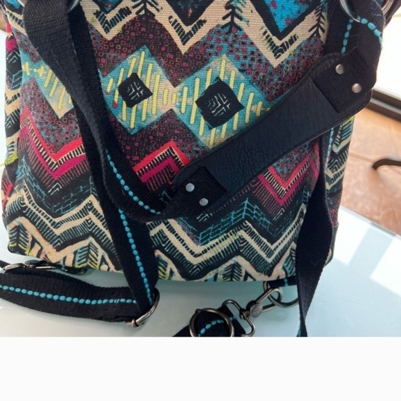 The Sak Colorful Aztec Print Women's Backpack / Crossbody Bag - Picture 4 of 8